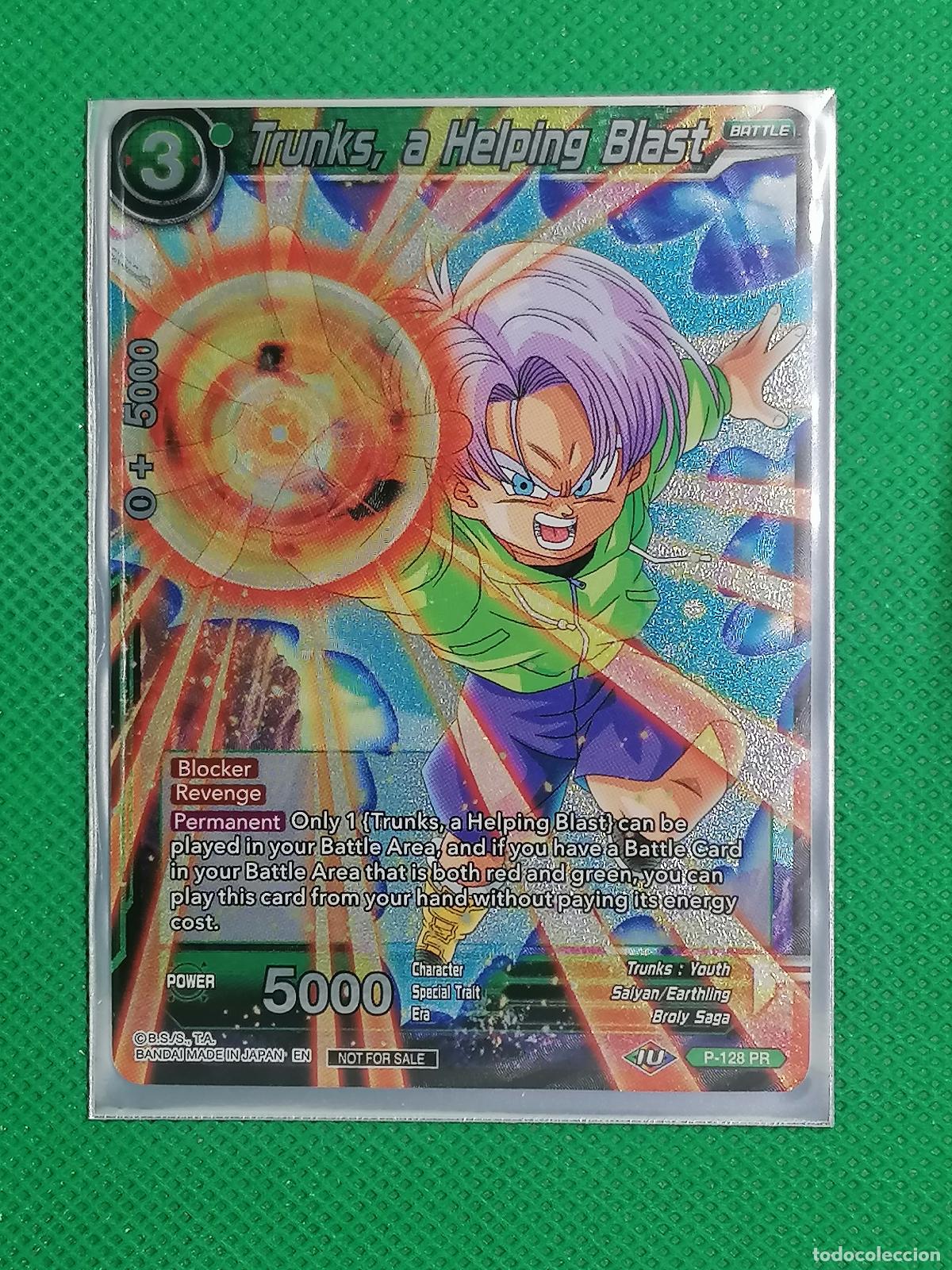 Trading cards: P 128 PR TRUNKS A HELPING BLAST FOIL PROMOTIONAL DRAGON BALL SUPER
