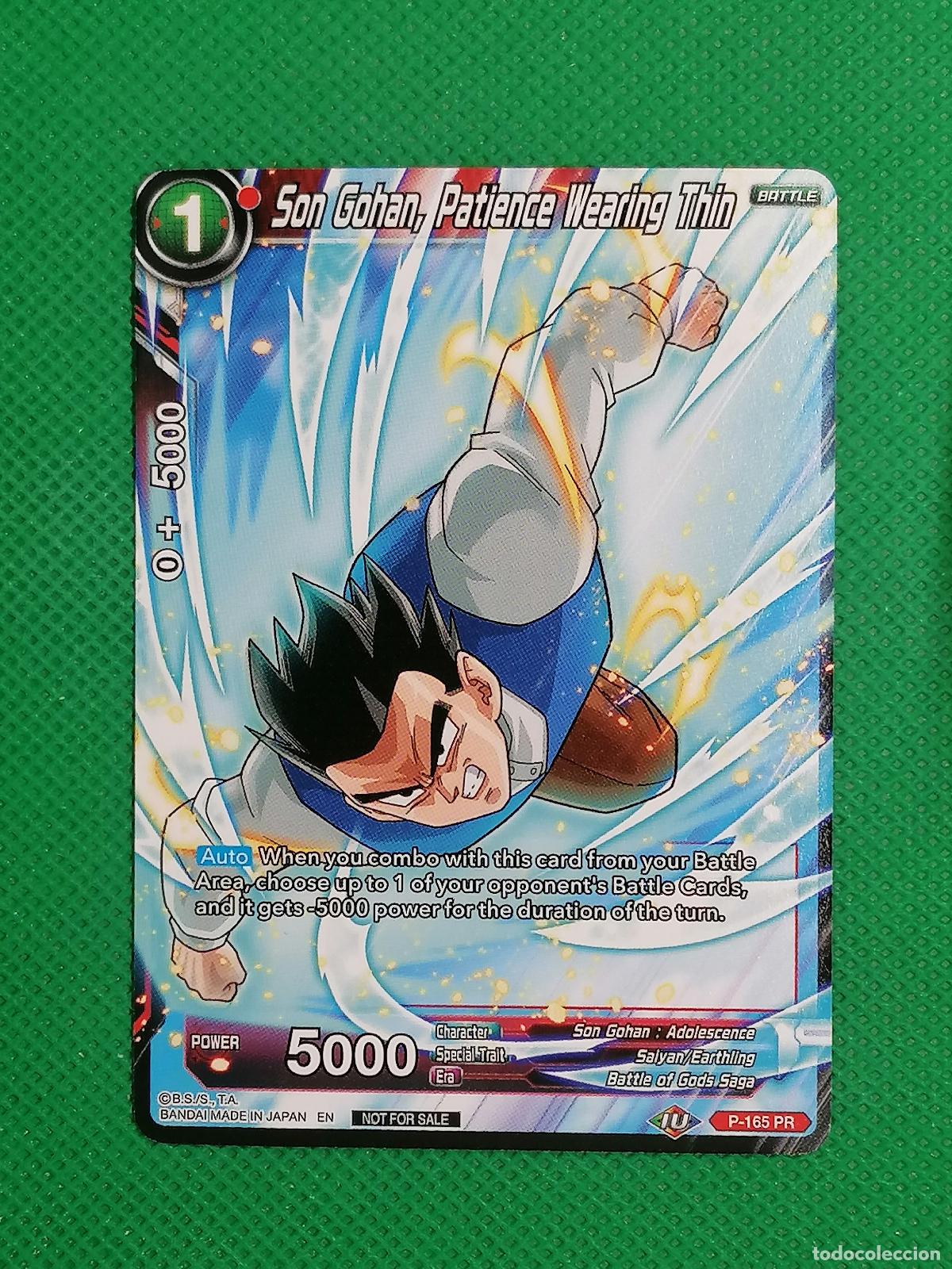 Trading cards: P 165 PR SON GOHAN PATIENCE WEARING THIN PROMOTIONAL DRAGON BALL SUPER