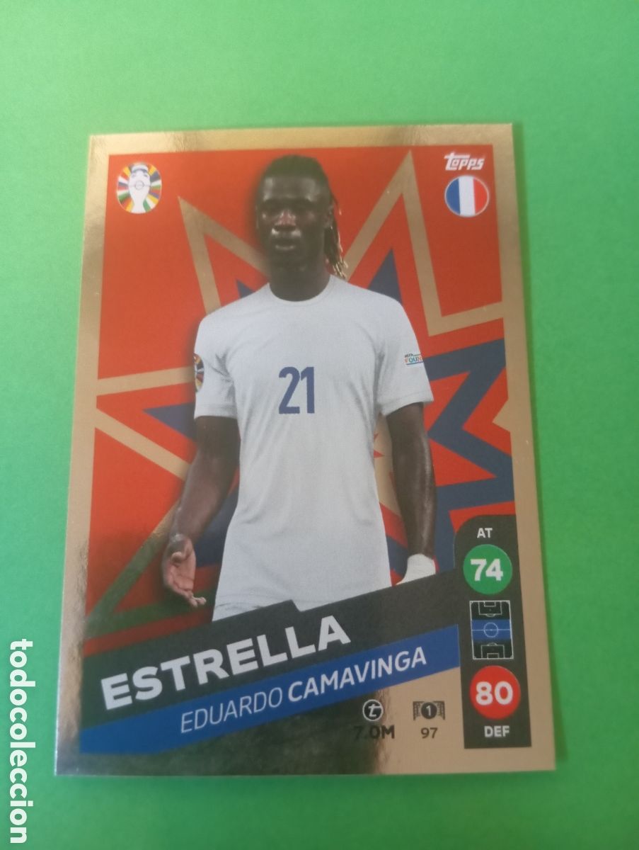 Trading cards: Eduardo Camavinga Francia ESTRELLA n&deg;97 / TOPPS MATCH ATTAX ALL-STARS EURO2024 LIDL