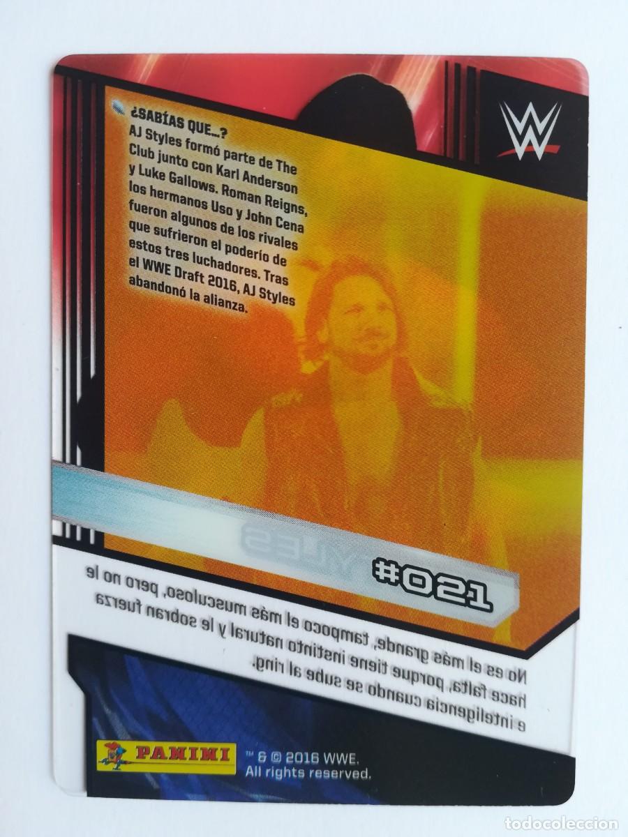 Trading cards: WWE N&ordm; 021. A.J. Styles. Panini 2016. - Foto 2