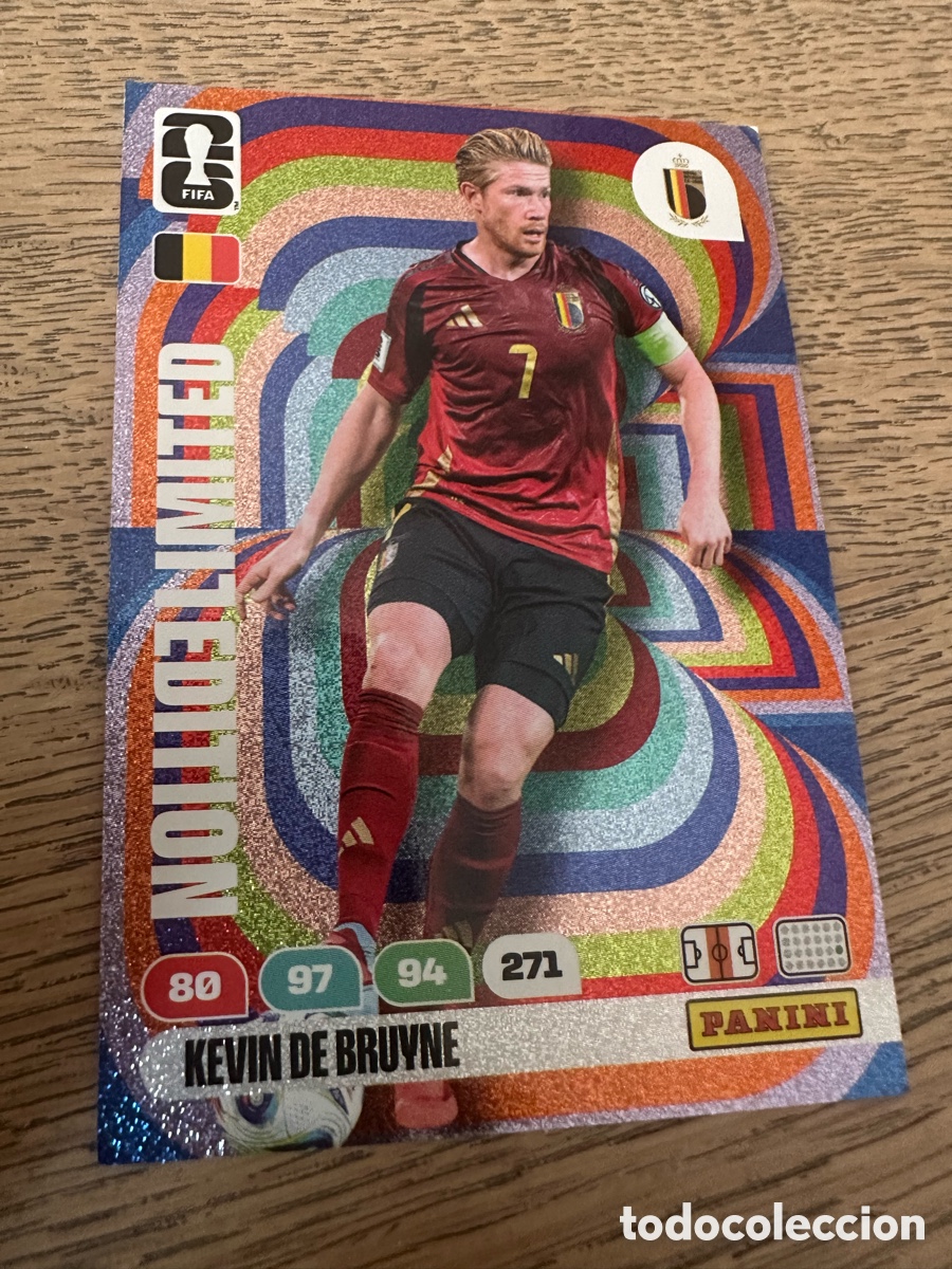Trading cards: KEVIN DE BRUYNE BELGICA LIMITED EDITION ADRENALYN XL PANINI MUNDIAL WORLD CUP 2026 USA CAN MEX