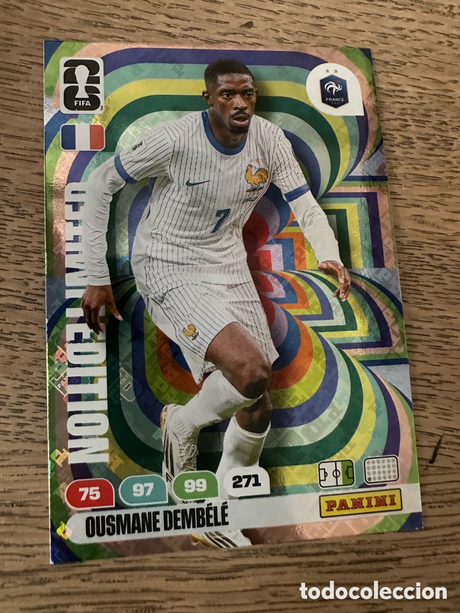 Trading cards: OUSMANE DEMBELE FRANCIA LIMITED EDITION HOLOGRAMA ADRENALYN XL PANINI WORLD CUP 2026 USA CAN MEX