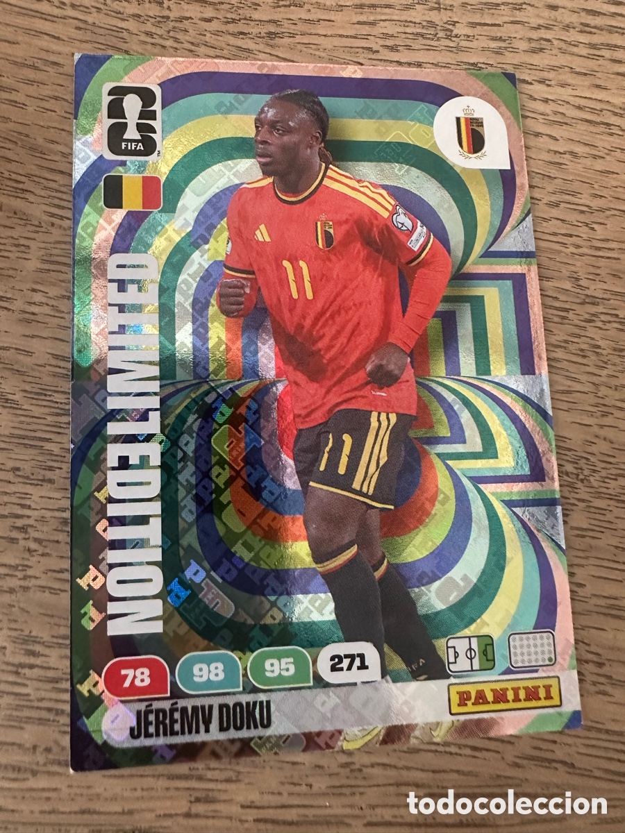 Trading cards: JEREMY DOKU BELGICA LIMITED EDITION HOLOGRAMA ADRENALYN XL PANINI WORLD CUP 2026 USA CAN MEX