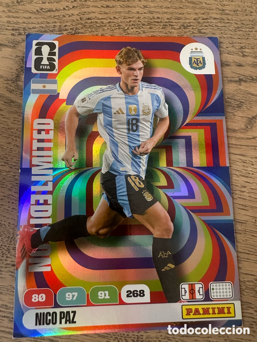 Trading cards: NICO PAZ ARGENTINA LIMITED EDITION XXL ADRENALYN XL PANINI MUNDIAL WORLD CUP 2026 USA CAN MEX