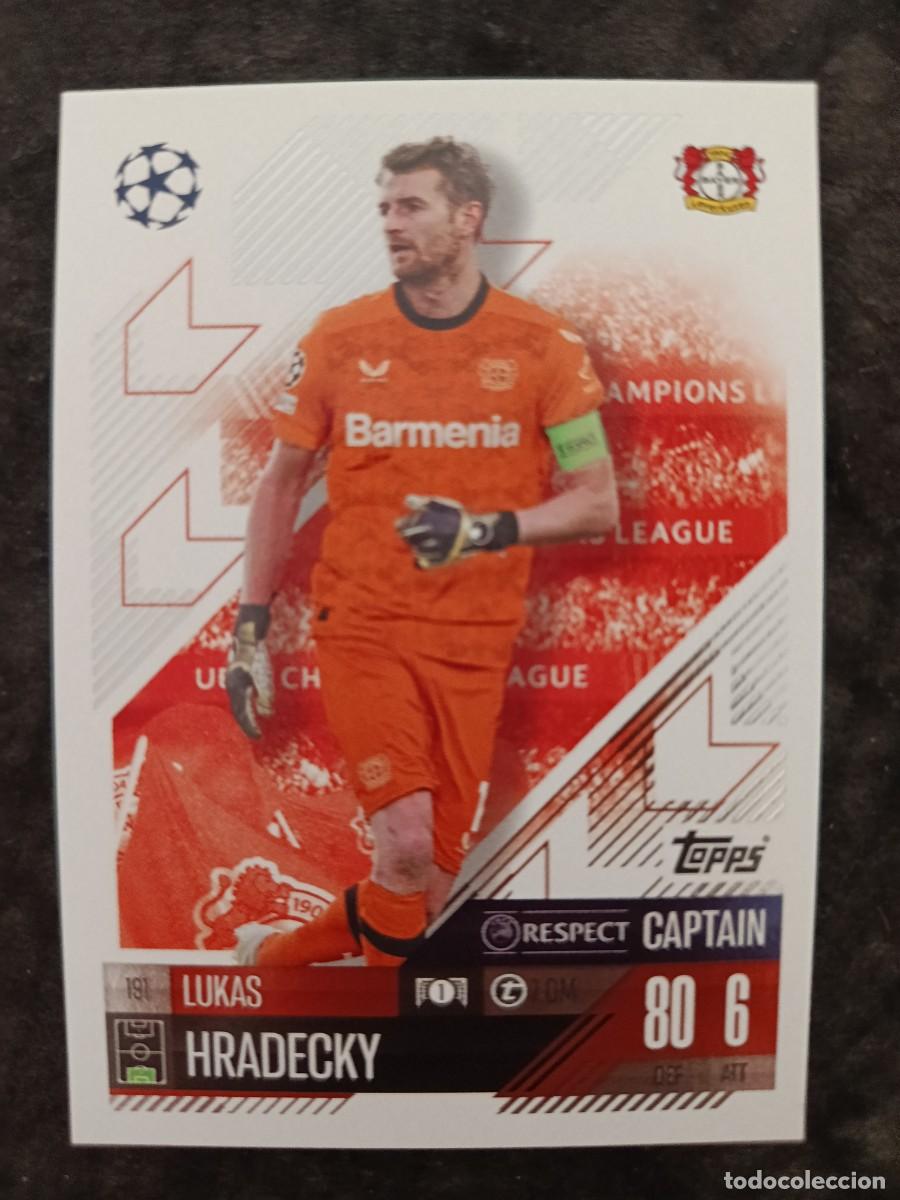 Trading cards: TOPPS MATCH ATTAX 2024/25. #191 LUKAS HRADECKY &rdquo;CAPTAIN&rdquo; BAYER LEVERKUSEN