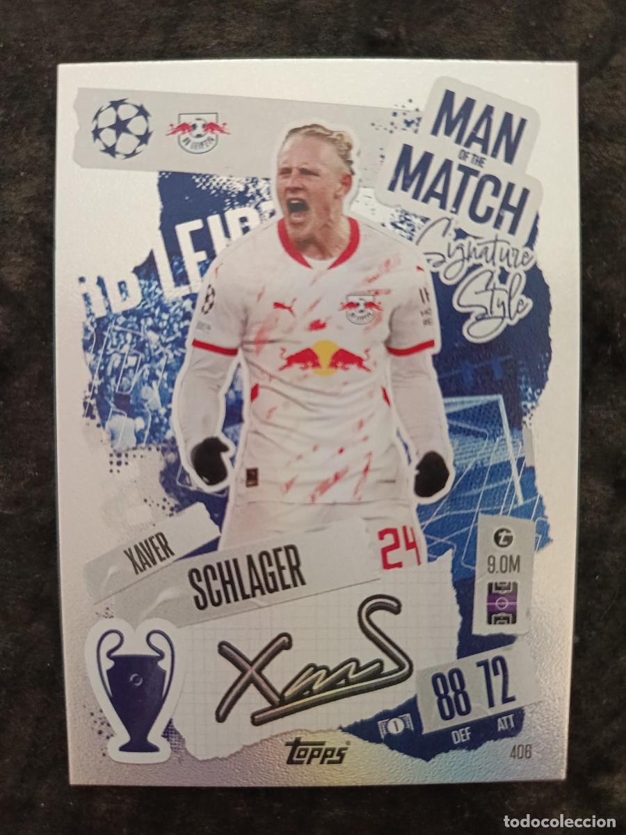 Trading cards: TOPPS MATCH ATTAX 2024/25. #406 XAVIER SCHLAGER &rdquo;MAN OF THE MATCH&rdquo; RB. LEPZIG