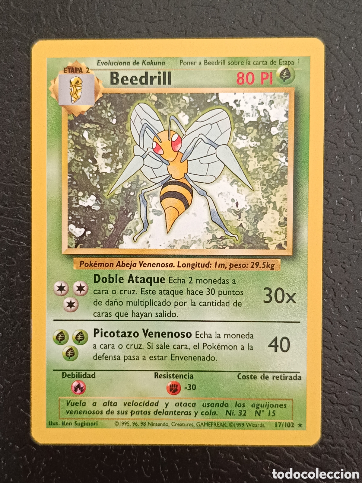 Trading cards: Pokemon Beedrill 17/102 Base Set En Castellano