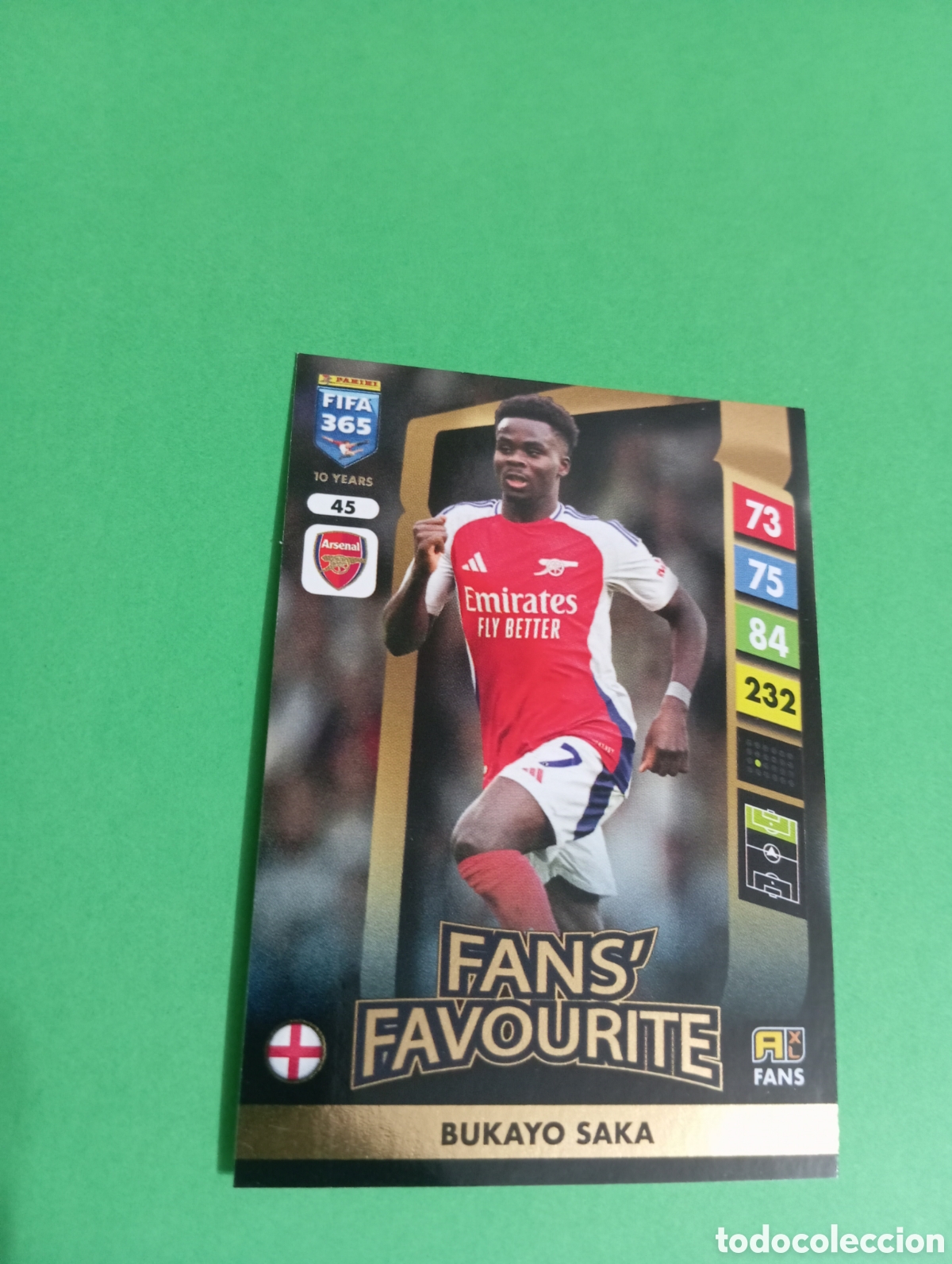 Trading cards: Bukayo Saka Arsenal FANS' FAVOURITE n&deg;45 / PANINI FIFA 365 ADRENALYN XL 2025