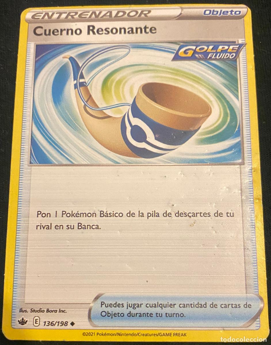 Trading cards: Trading card de Pok&eacute;mon. Cuerno Resonante - Entrenador. 136 / 198. 2021. Edici&oacute;n en espa&ntilde;ol.
