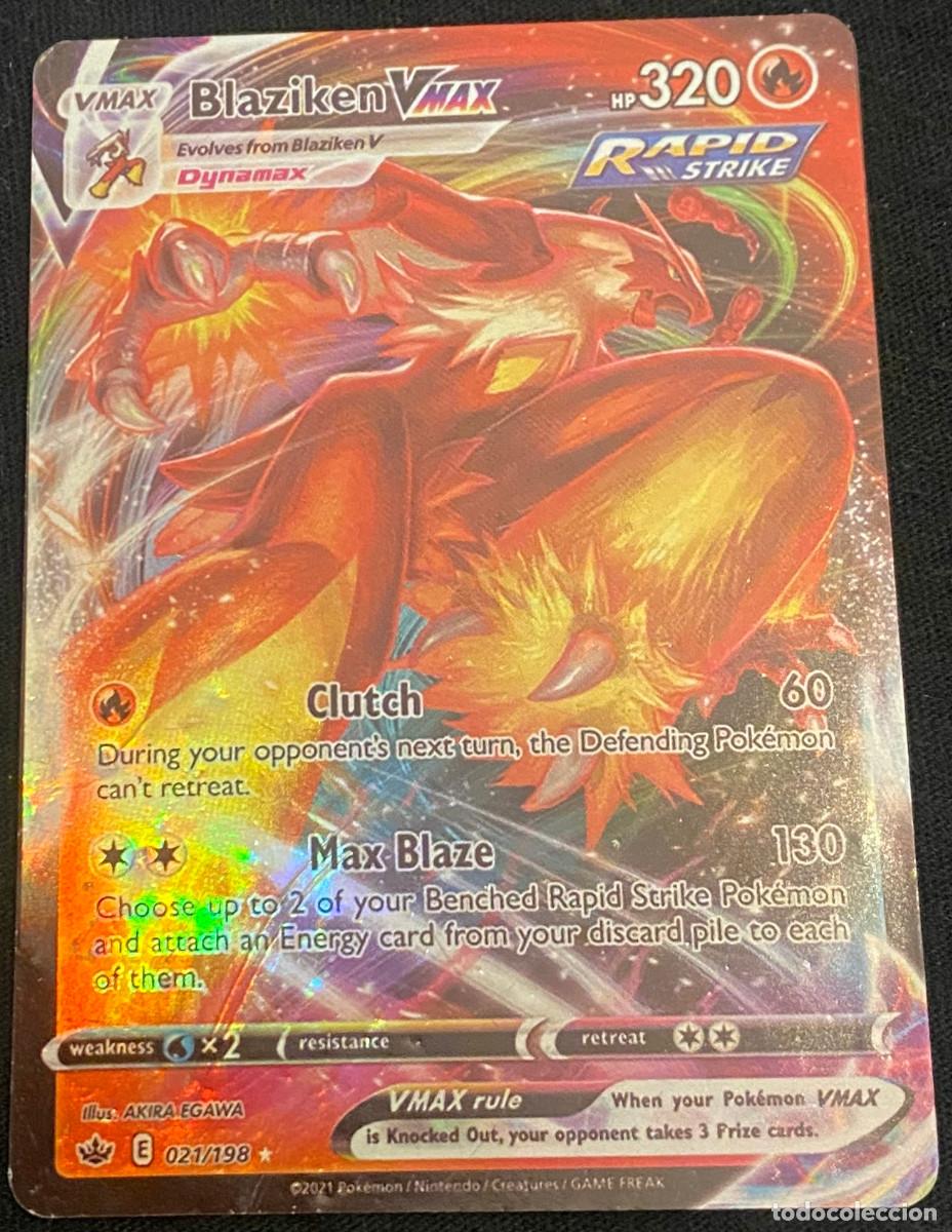Trading cards: Trading card de Pok&eacute;mon. Blaziken VMax. Brillante. 021 / 198. Colecci&oacute;n 2021. Edici&oacute;n en espa&ntilde;ol.