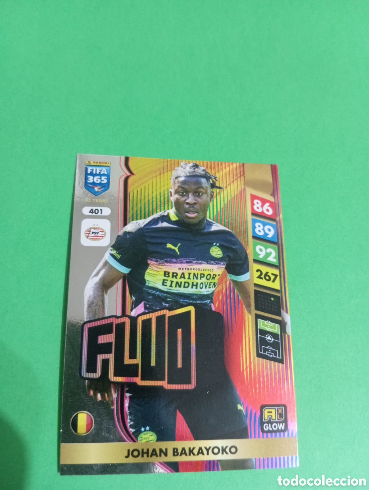 Trading cards: Johan Bakayoko PSV FLUO n&deg;401 / PANINI FIFA 365 ADRENALYN XL 2025