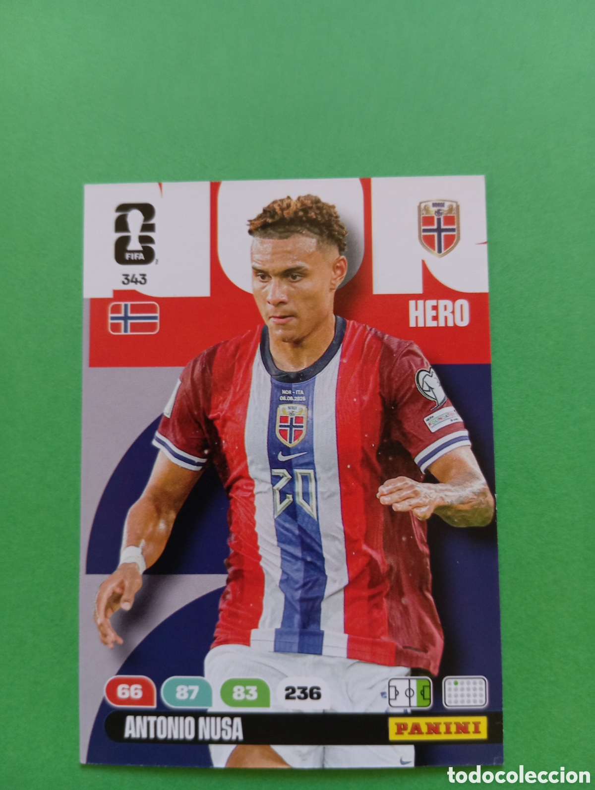 Trading cards: Antonio Nusa Noruega n&deg;343 / PANINI FIFA WORLD CUP ADRENALYN XL 2026