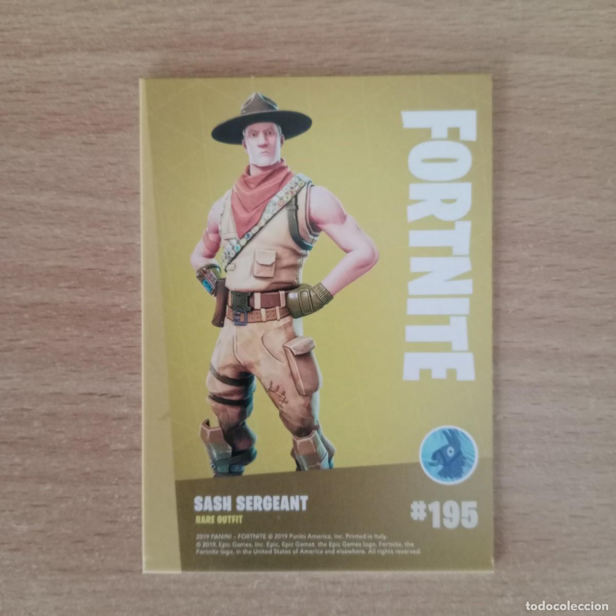 Trading cards: SASH SERGEANT , RARE OUTFIT # 195 - TRADING CARD - FORTNITE SERIES 1 - PANINI - A&Ntilde;O 2019.