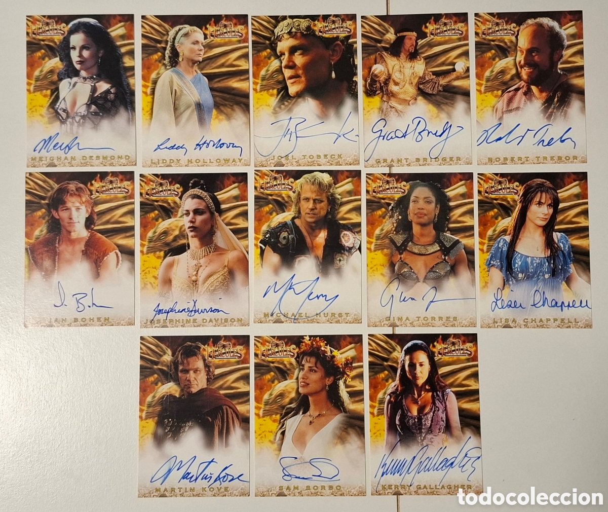Trading cards: Hercules The Complete Journeys 13 cards firmados
