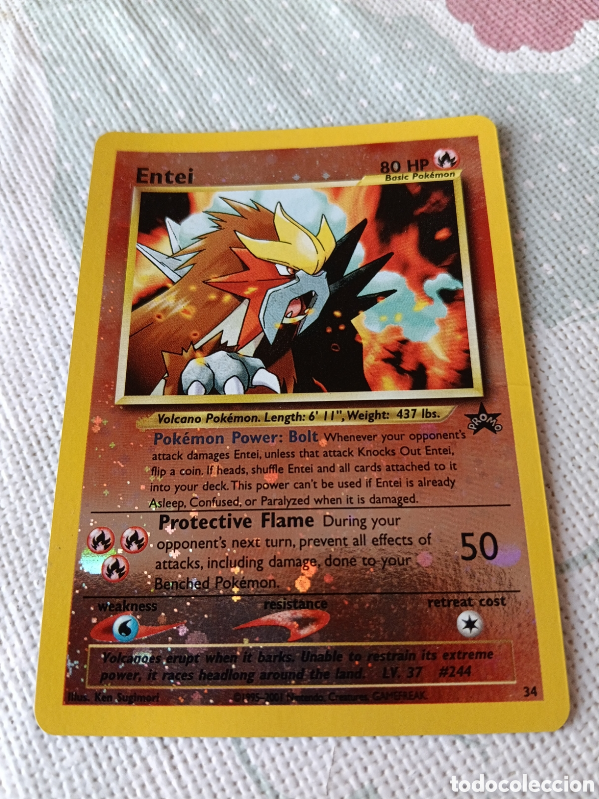 Trading cards: Carta promocional hologr&aacute;fica Pok&eacute;mon Entei
