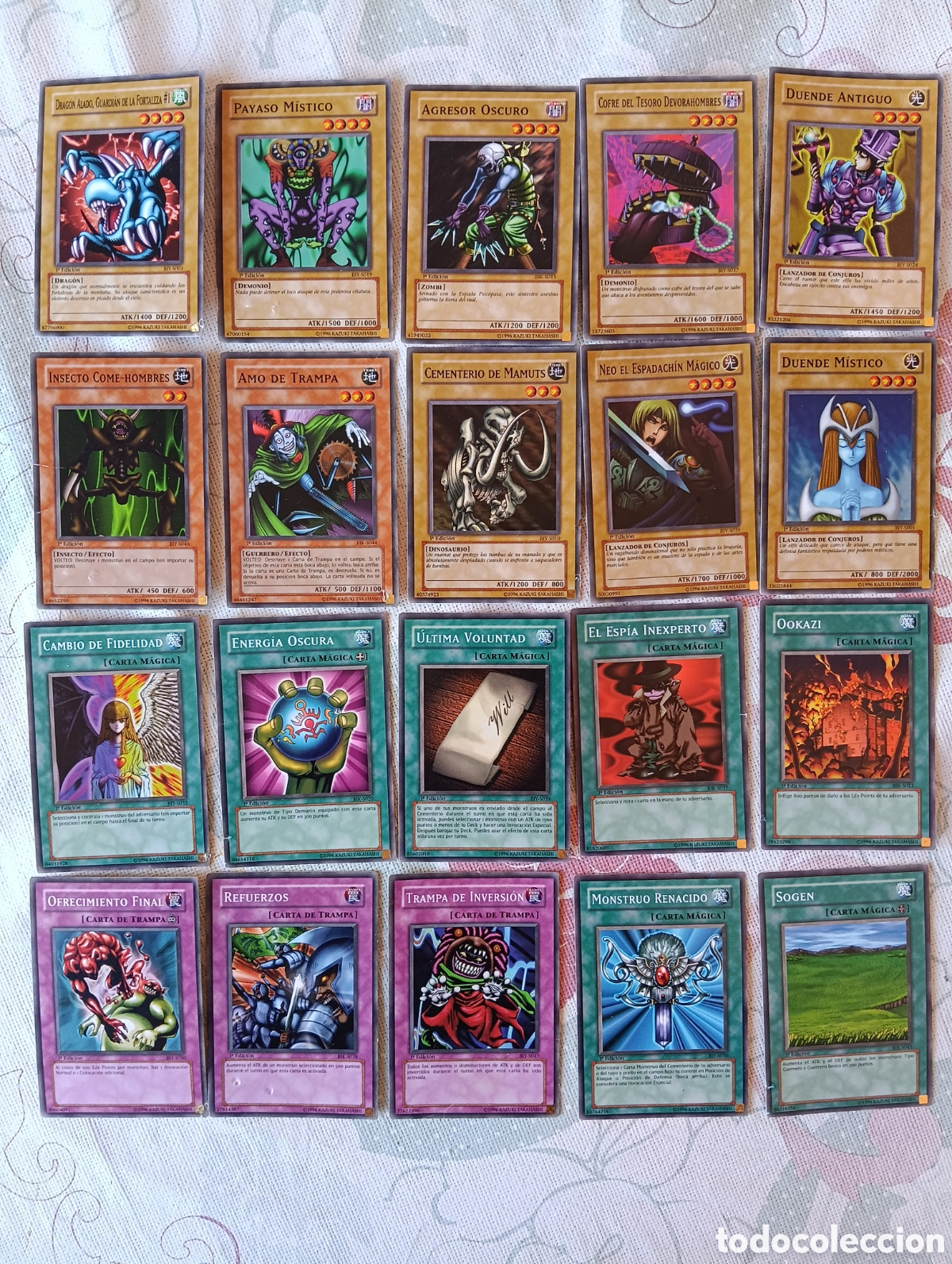 Trading cards: Lote de cartas Yu-gi-oh! levemente da&ntilde;adas