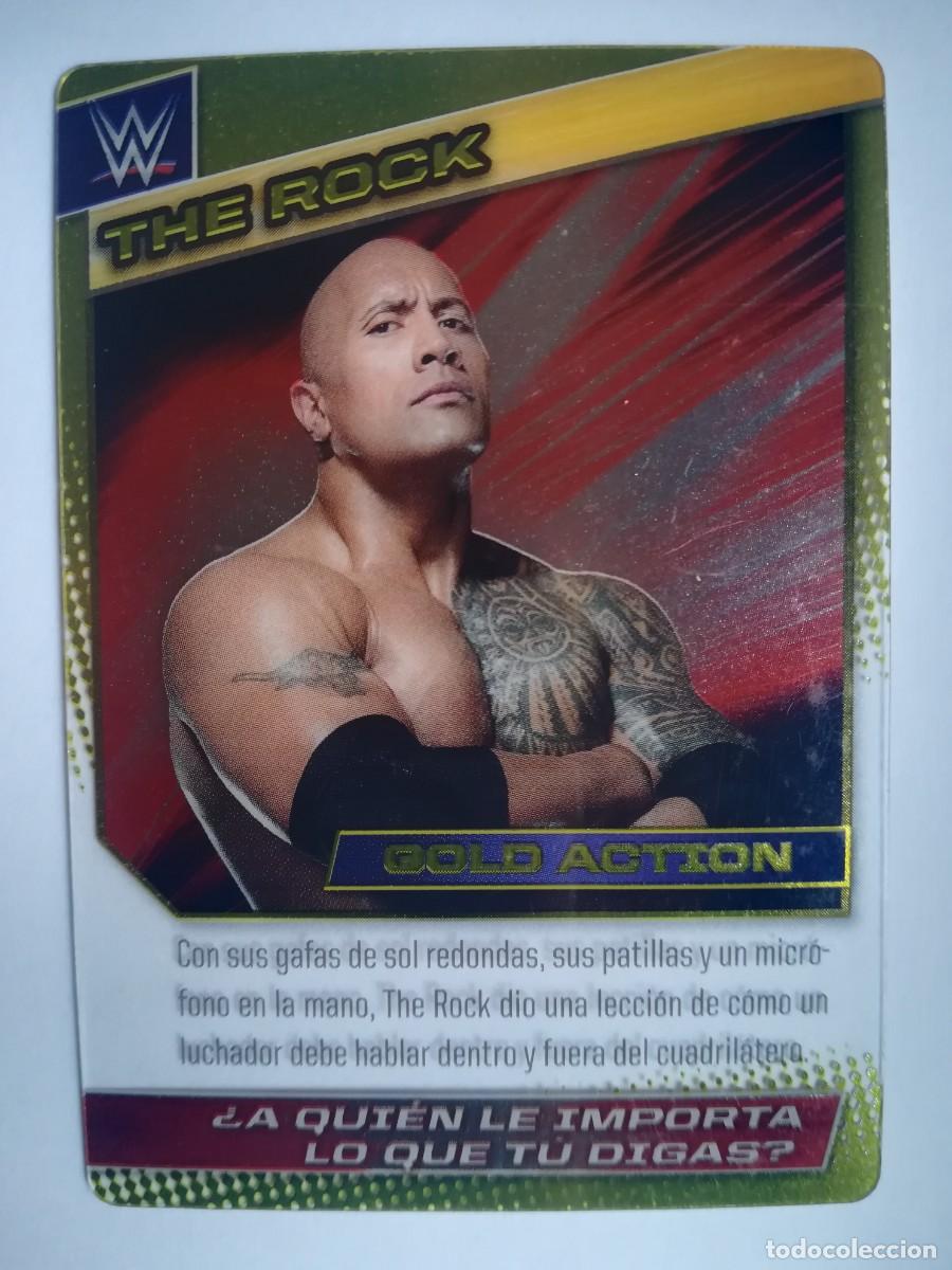 Trading cards: WWE N&ordm; 104. Gold Action. The Rock. Panini 2015.