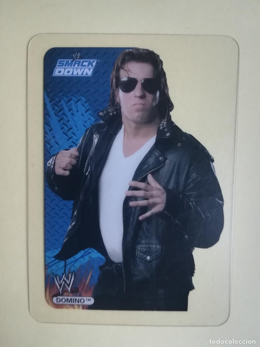 Trading cards: WWE Smack Down N&ordm; 7. Domino. Lamincards Collection Pressing Catch. Edibas