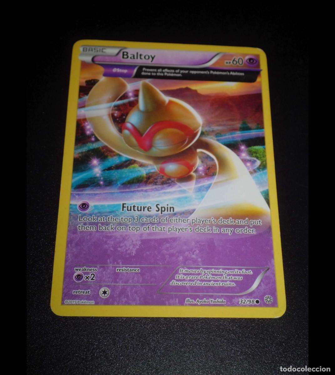 Trading cards: Carta Pok&eacute;mon BALTOY. B&aacute;sico. Ps&iacute;quico. 2015. Ingl&eacute;s. XY - Ancient Origins. Muy buen estado.