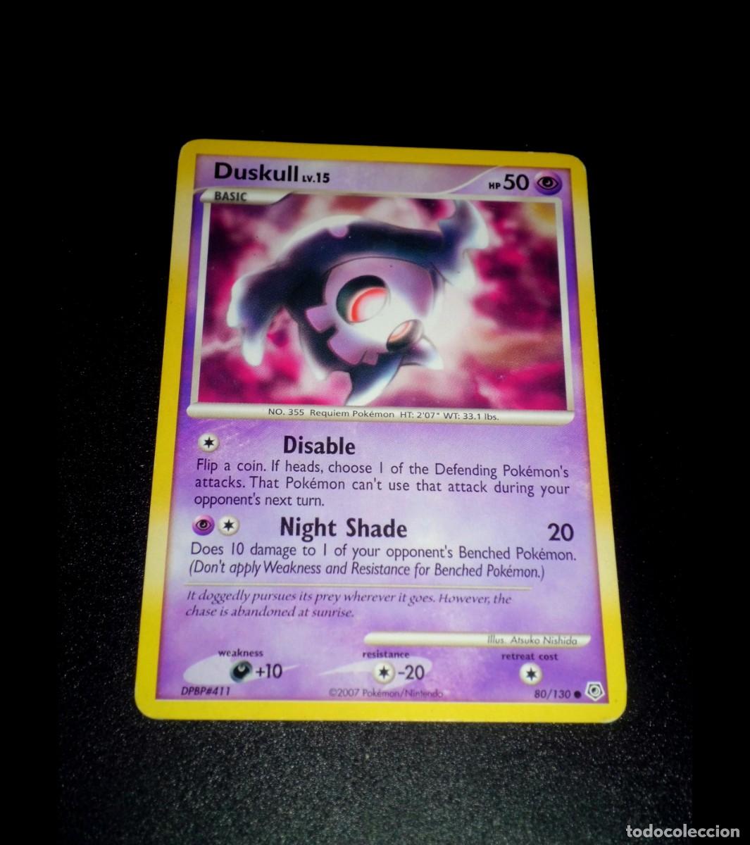 Cartes &agrave; &Eacute;changer: Carta Pok&eacute;mon Duskull. B&aacute;sico. Ps&iacute;quico. 2007. Ingl&eacute;s. Diamond & Pearl. Muy buen estado. Ingl&eacute;s.