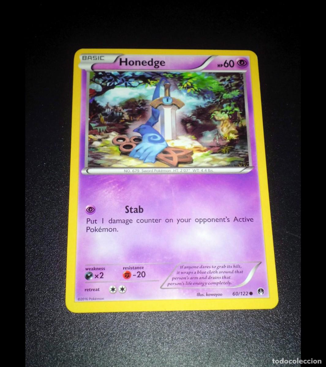 Trading cards: Carta Pok&eacute;mon HONEDGE. Tipo: Ps&iacute;quico (Psychic). &Eacute;poca: XY - BreakPoint. Com&uacute;n. Ingl&eacute;s.