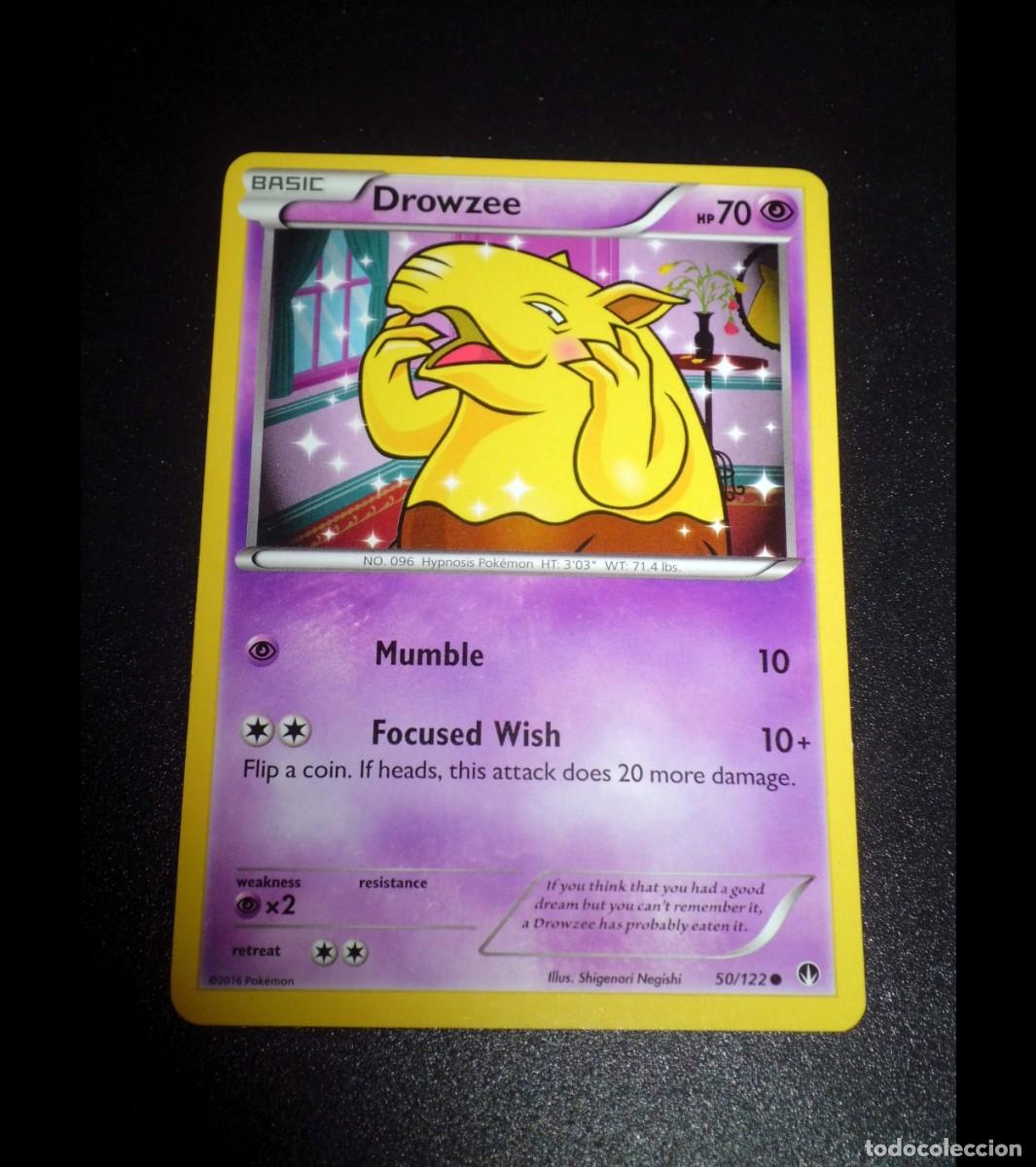 Trading cards: Carta Pok&eacute;mon DROWZEE. Tipo: Ps&iacute;quico (Psychic). &Eacute;poca: XY - BreakPoint. Com&uacute;n. Ingl&eacute;s.
