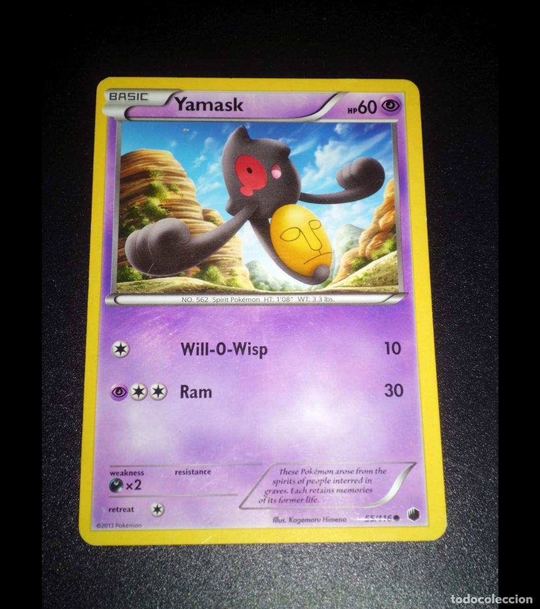 Trading cards: Carta Pok&eacute;mon YAMASK. Tipo: Ps&iacute;quico (Psychic). &Eacute;poca: Plasma Freeze. Com&uacute;n. Ingl&eacute;s