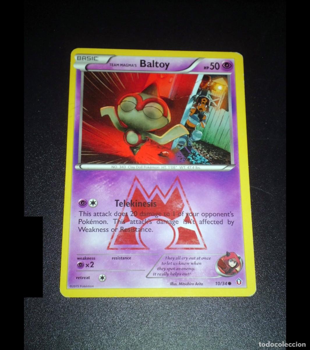 Trading cards: Carta Pok&eacute;mon BALTOY. Tipo: Ps&iacute;quico (Psychic). &Eacute;poca: Team Magma / Double crisis. Com&uacute;n. Ingl&eacute;s