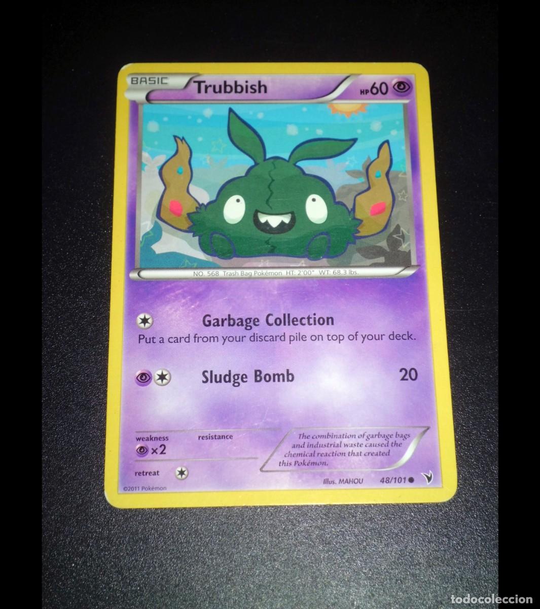 Trading cards: Carta Pok&eacute;mon TRUBBISH. Tipo: Ps&iacute;quico (Psychic). &Eacute;poca: Noble victories. Com&uacute;n. Ingl&eacute;s