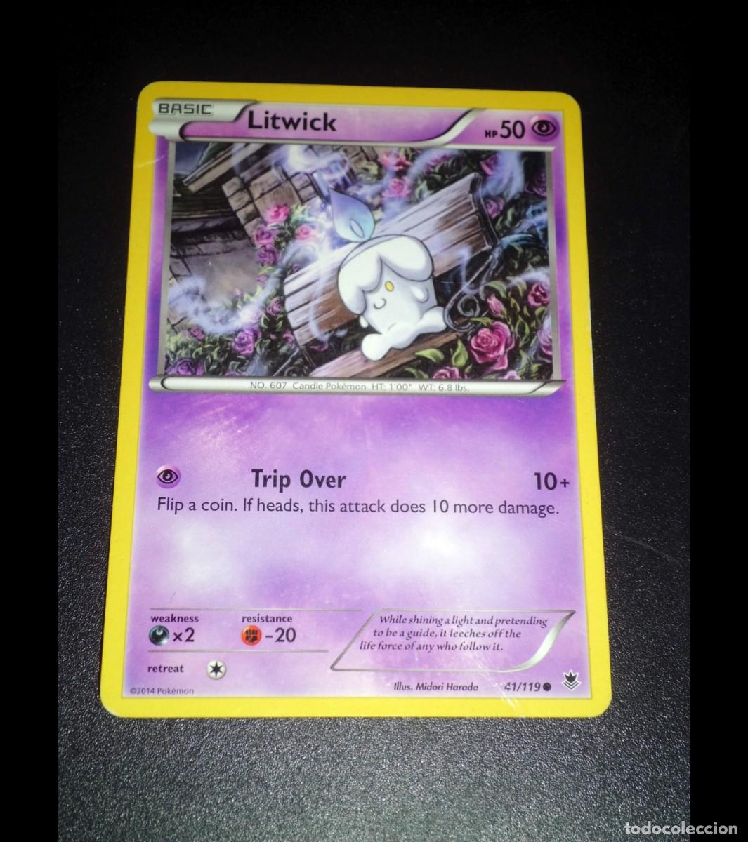 Trading cards: Carta Pok&eacute;mon LITWITCK. Tipo: Ps&iacute;quico (Psychic). &Eacute;poca: XY - Phantom Forces. Com&uacute;n. Ingl&eacute;s