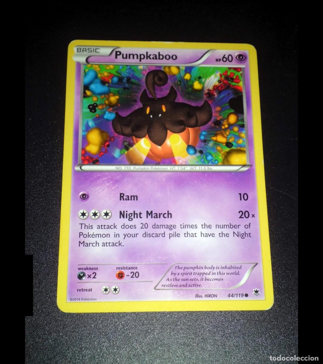 Trading cards: Carta Pok&eacute;mon PUMPKABOO. Tipo: Ps&iacute;quico (Psychic). &Eacute;poca: XY - Phantom Forces. Com&uacute;n. Ingl&eacute;s