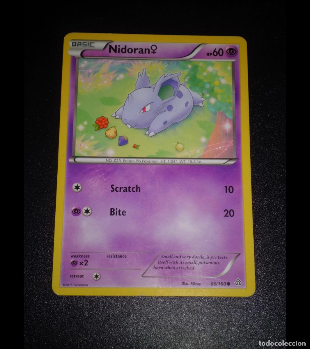 Trading cards: Carta Pok&eacute;mon NIDORAN. Tipo: Ps&iacute;quico (Psychic). &Eacute;poca: XY Primal Clash. Com&uacute;n. Ingl&eacute;s