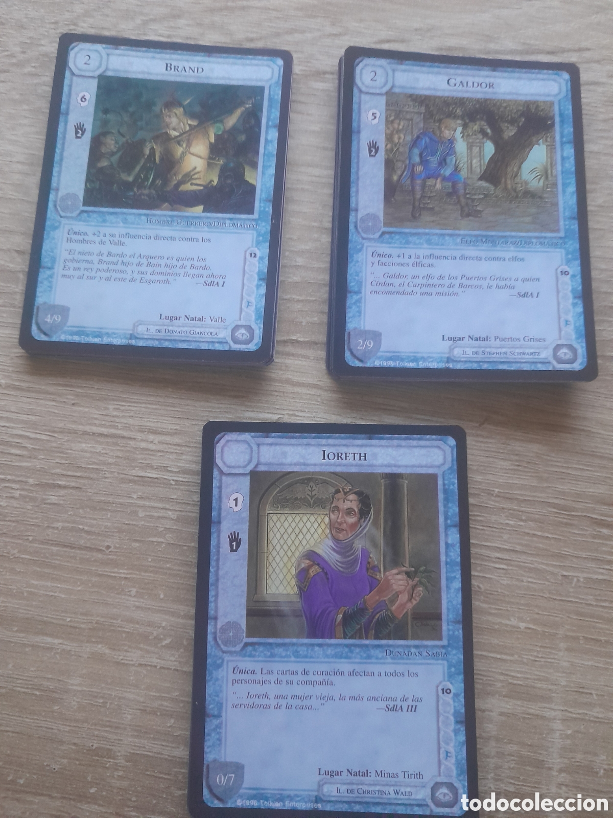 Trading cards: Meccg 3 cartas BRAND GALDOR y IORETH limitada los dragones diferentes tolkien castellano