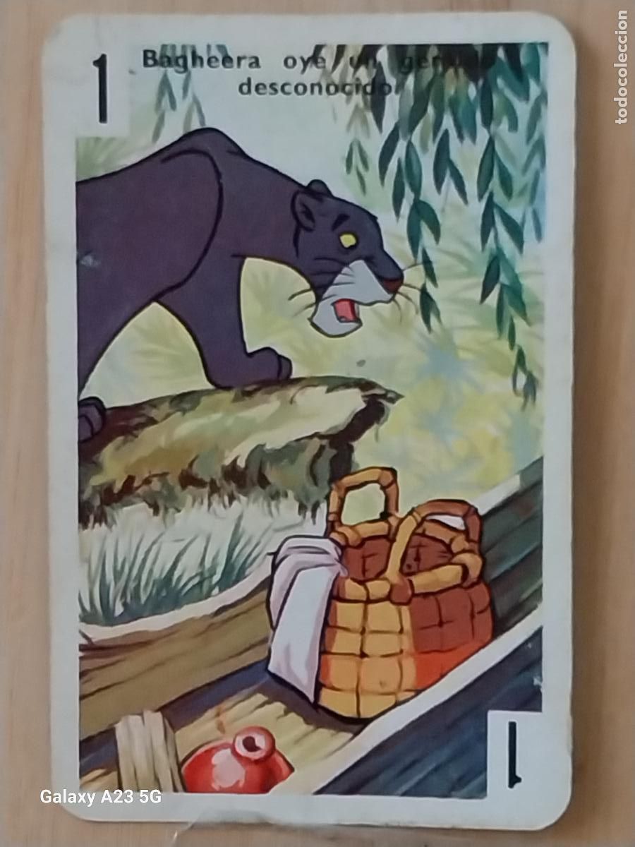 Trading cards: LIBRO DE LA SELVA A&Ntilde;O 1966 CARTA NAIPE BLANCO 1 BAGHEERA