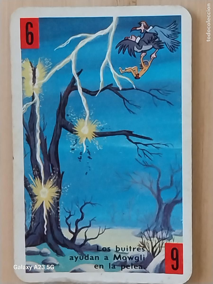 Trading cards: LIBRO DE LA SELVA A&Ntilde;O 1966 CARTA NAIPE ROJO 6 BUITRE ORIGINAL