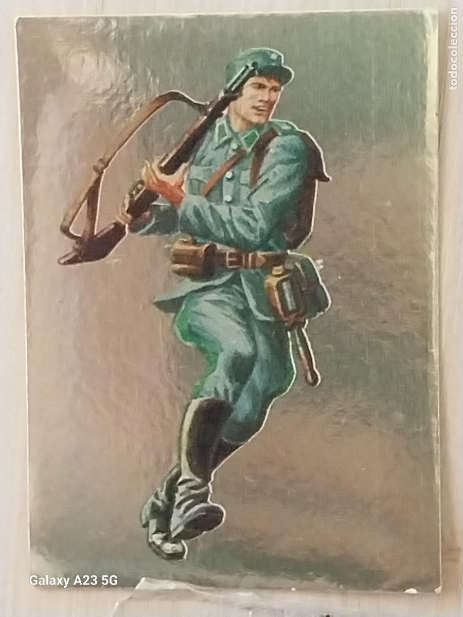 Trading cards: HECHOS Y SOLDADOS S XX A&Ntilde;O 1977 ED MAGA CROMO 102 INFANTERIA FINLANDIA DORADO SIN PEGAR NUNCA