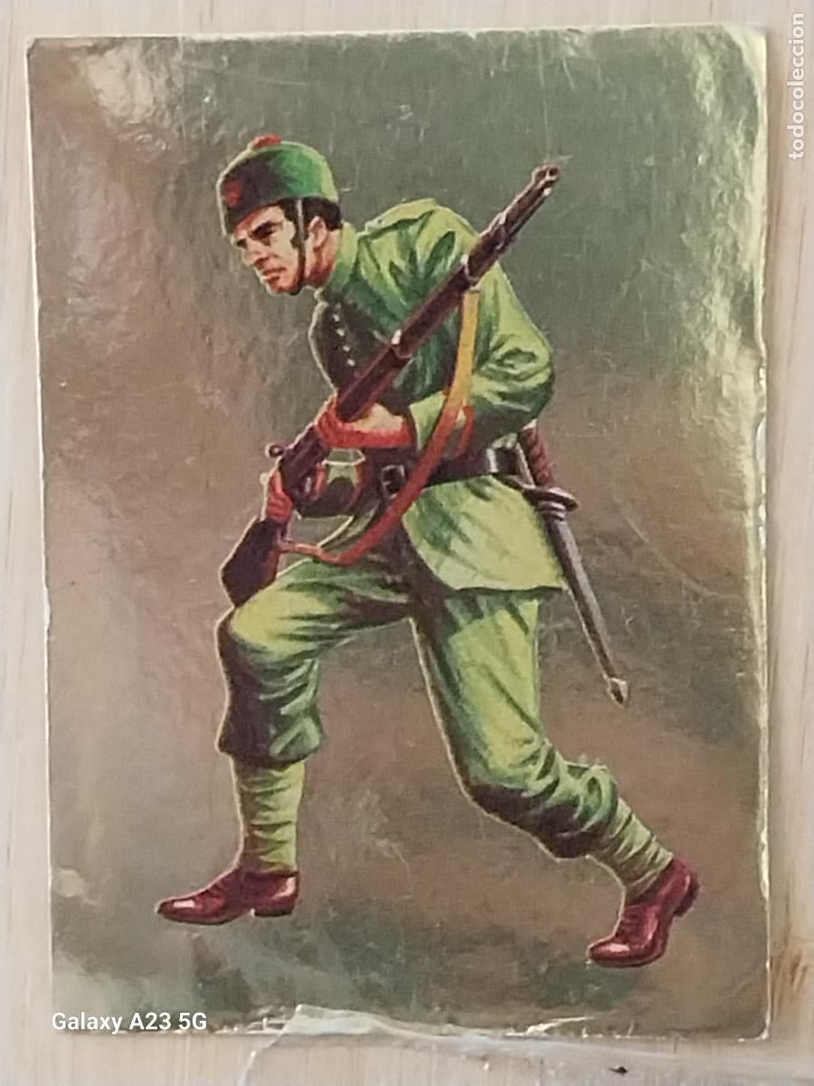 Trading cards: HECHOS Y SOLDADOS S XX A&Ntilde;O 1977 ED MAGA CROMO 66 INFANTERIA INDIA DORADO SIN PEGAR NUNCA