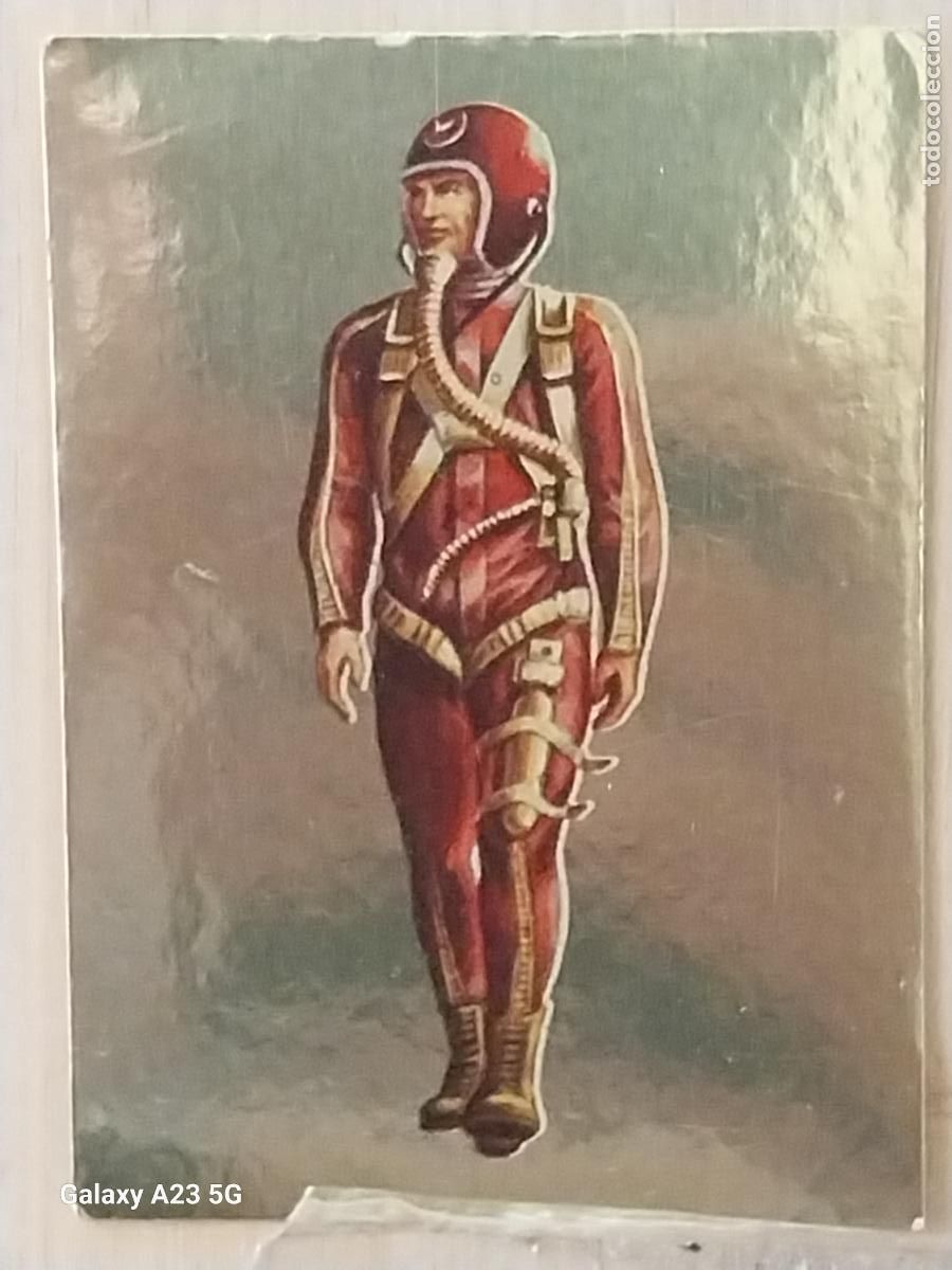 Trading cards: HECHOS Y SOLDADOS S XX A&Ntilde;O 1977 ED MAGA CROMO 226 PILOTO SUPERSONICO USA DORADO SIN PEGAR NUNCA