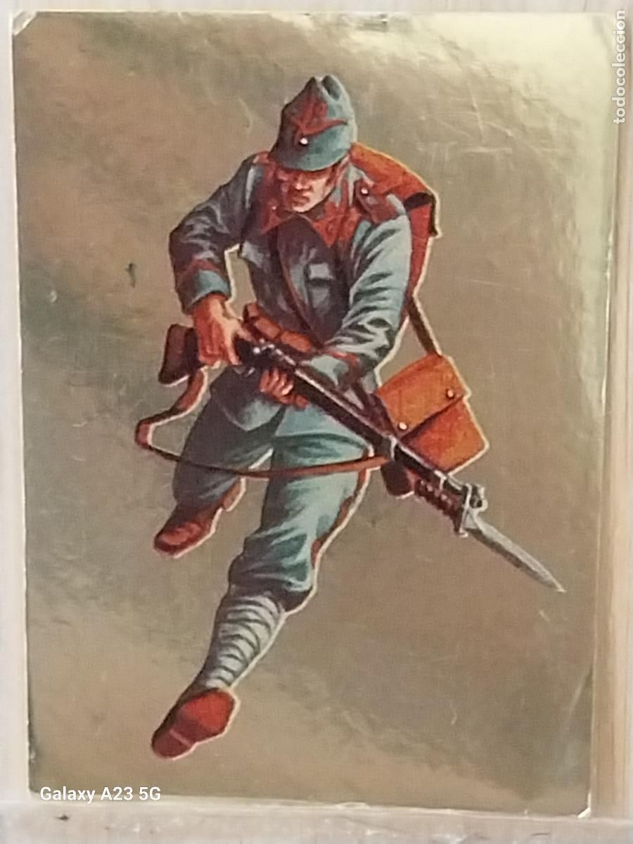 Trading cards: HECHOS Y SOLDADOS S XX A&Ntilde;O 1977 ED MAGA CROMO 52 INFANTERIA RUMANA WWI DORADO SIN PEGAR NUNCA