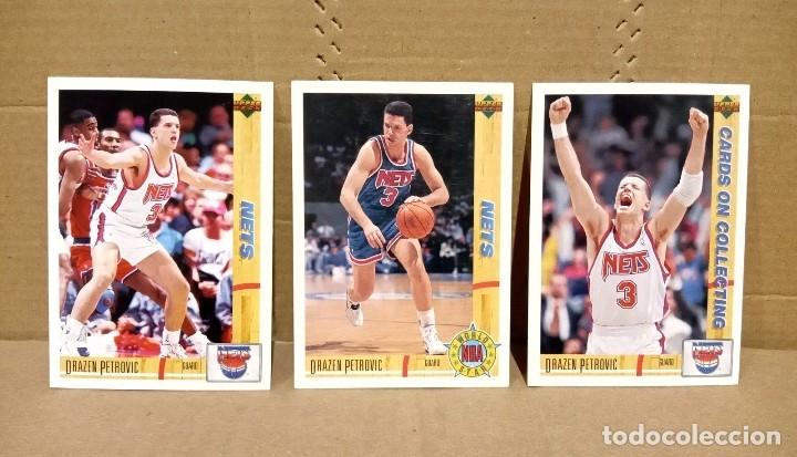 Trading cards: Cromos Trading Cards Drazen Petrovic Upper Deck NBA 1992 Nets Blazers Escudo Lote x5 Precio Fijo
