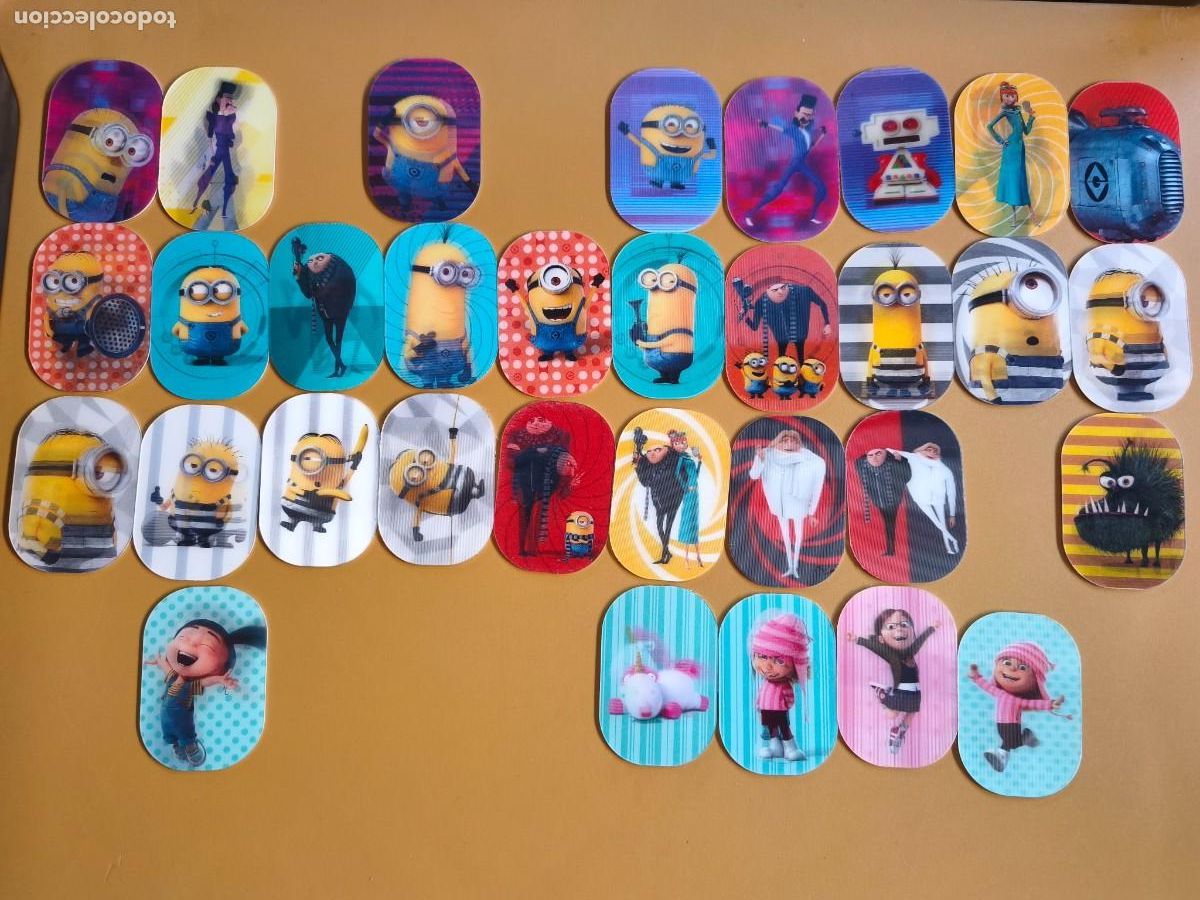 Trading cards: minions mi villano favorito, 32 de 36 holograficos 3D