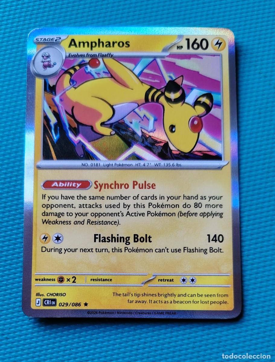 Trading cards: CARTA POKEMON EN INGLES - AMPHAROS 029 / 086 - RARA * - ORIGINAL - NUEVA MD MINT
