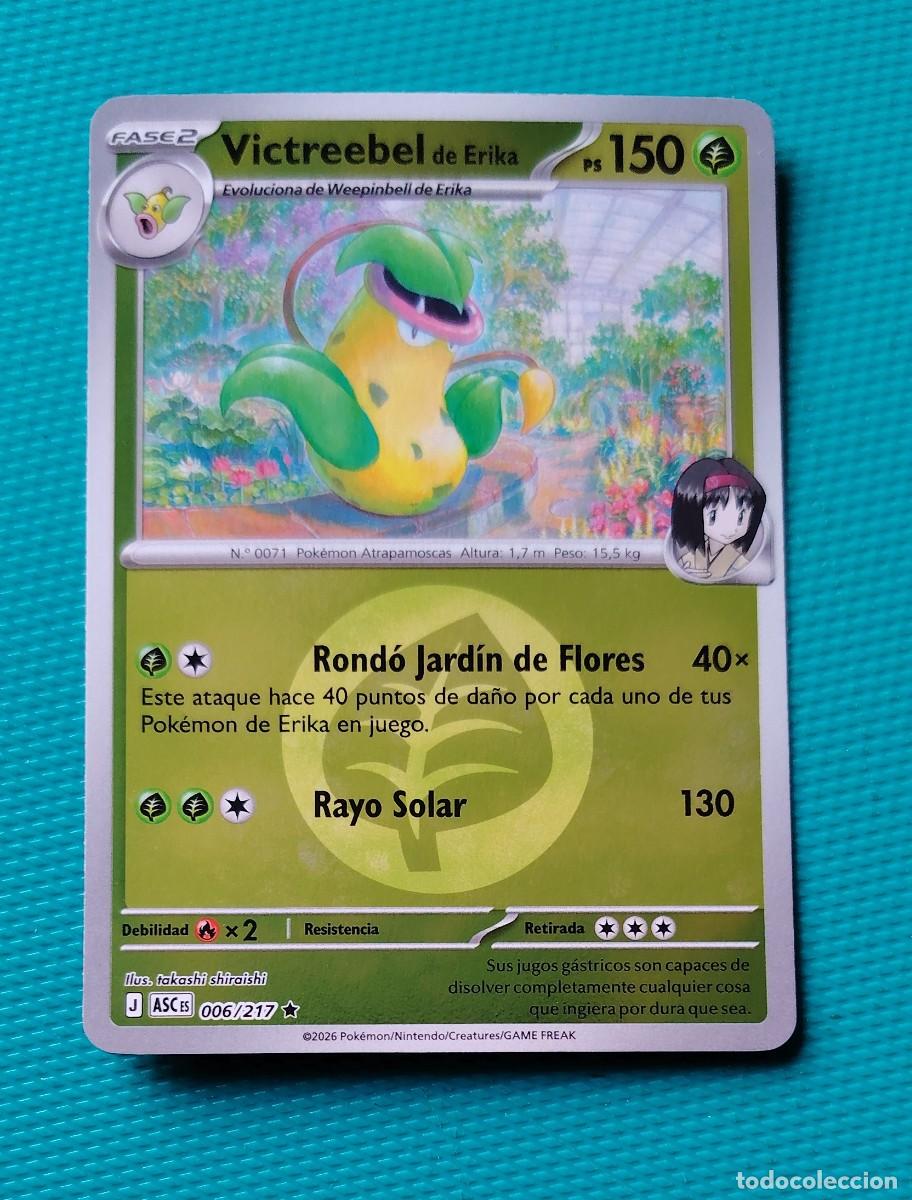 Trading cards: CARTA POKEMON EN ESPA&Ntilde;OL - VICTREEBEL 006 / 217 - FASE 2 - RARA * - ORIGINAL - NUEVA MD MINT