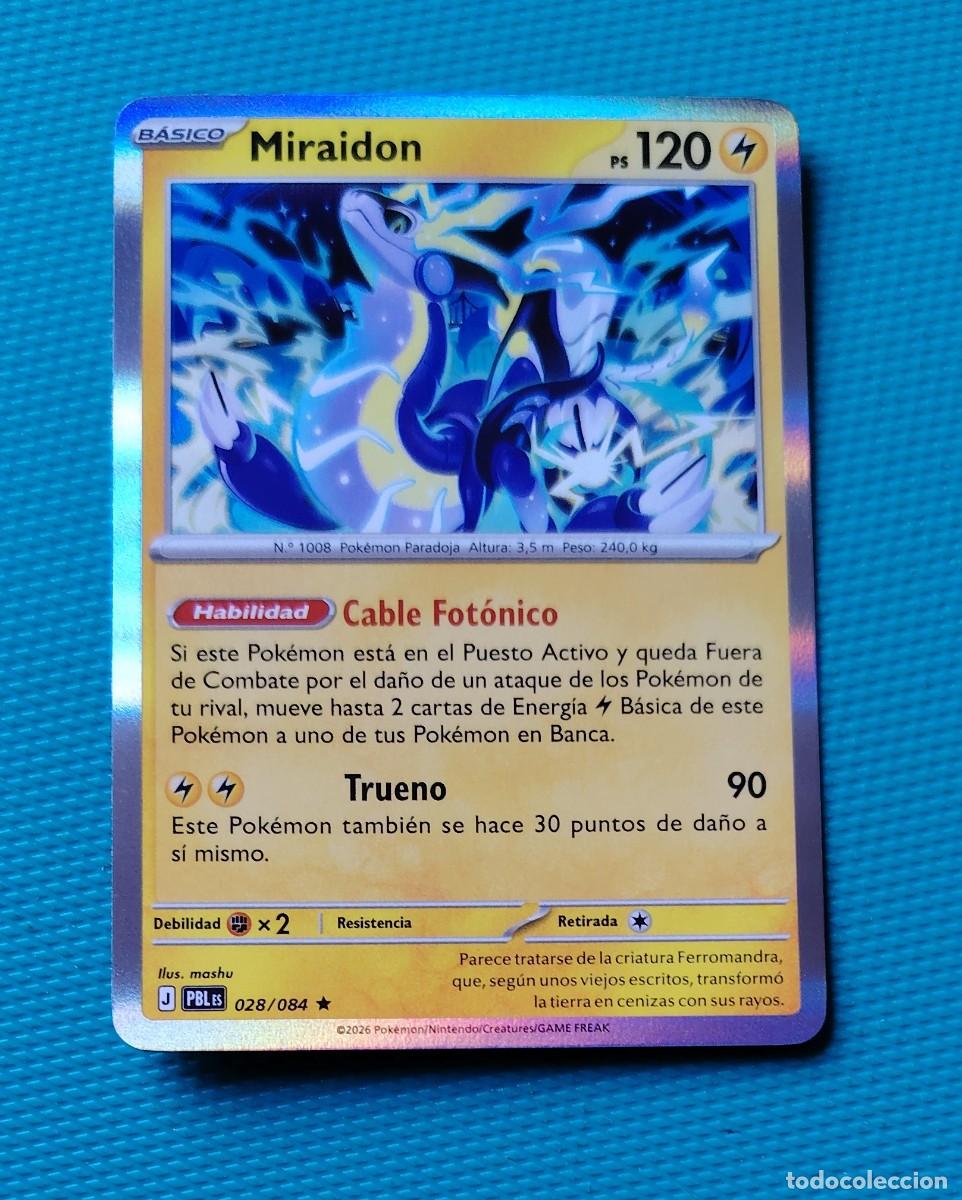 Trading cards: CARTA POKEMON EN ESPA&Ntilde;OL - MIRAIDON 028 / 084 - BASICO - RARA * - ORIGINAL - NUEVA MD MINT