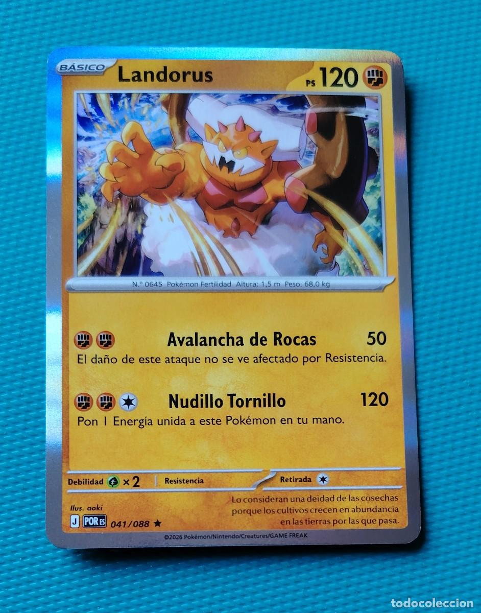 Trading cards: CARTA POKEMON EN ESPA&Ntilde;OL - LANDORUS 041 / 088 - BASICO - RARA * - ORIGINAL - NUEVA MD MINT