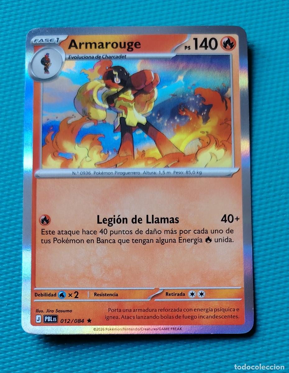 Trading cards: CARTA POKEMON EN ESPA&Ntilde;OL - ARMAROUGE 012 / 084 - FASE 1 - RARA * - ORIGINAL - NUEVA MD MINT