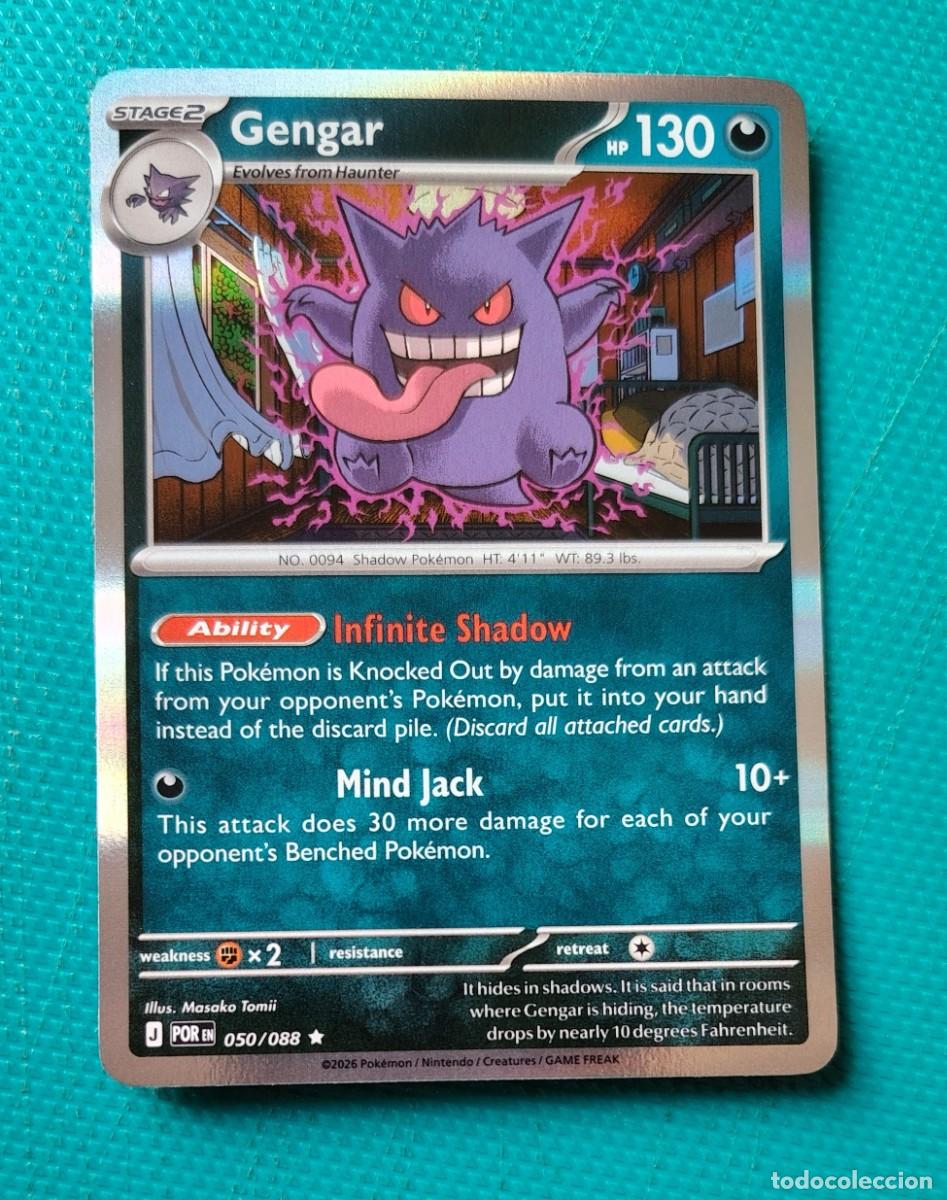 Trading cards: CARTA POKEMON EN INGLES - GENGAR 050 / 088 - FASE 2 - RARA * - ORIGINAL - NUEVA MD MINT