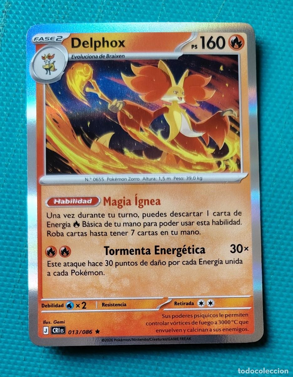 Trading cards: CARTA POKEMON EN ESPA&Ntilde;OL - DELPHOX 013 / 086 - FASE 2 - RARA * - ORIGINAL - NUEVA MD MINT