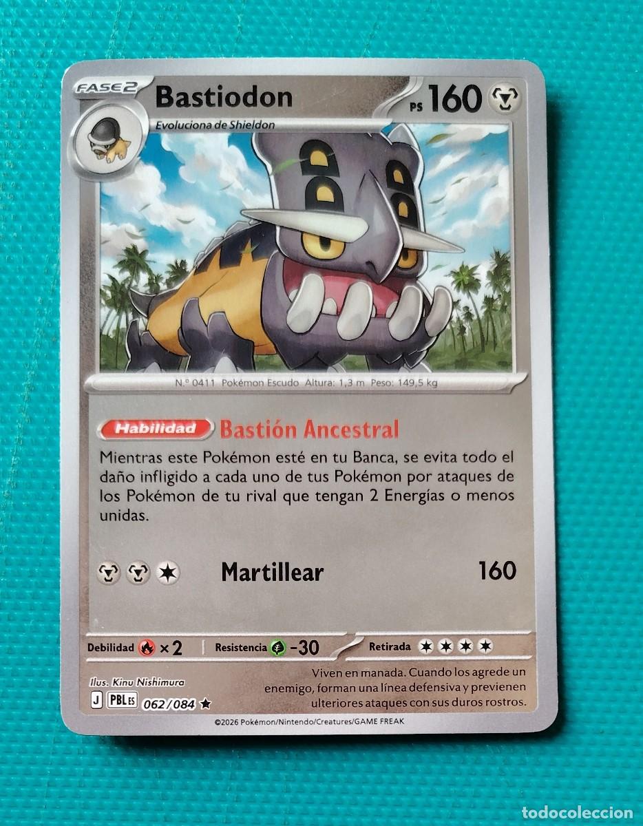 Trading cards: CARTA POKEMON EN ESPA&Ntilde;OL - BASTIODON 062 / 084 - FASE 2 - RARA * - ORIGINAL - NUEVA MD MINT