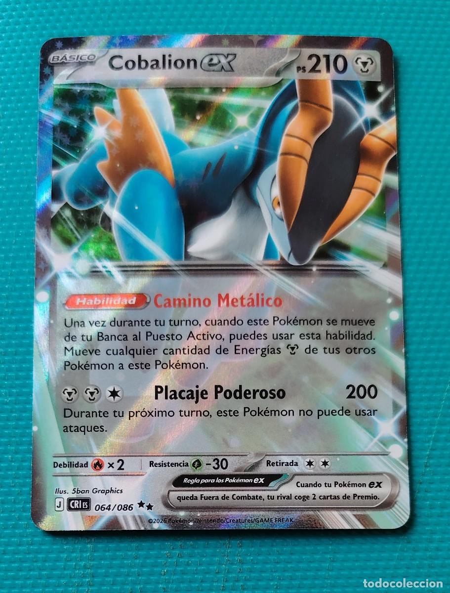 Trading cards: CARTA POKEMON EN ESPA&Ntilde;OL - COBALION EX 064 / 086 - BASICO - RARA ** - ORIGINAL - NUEVA MD MINT